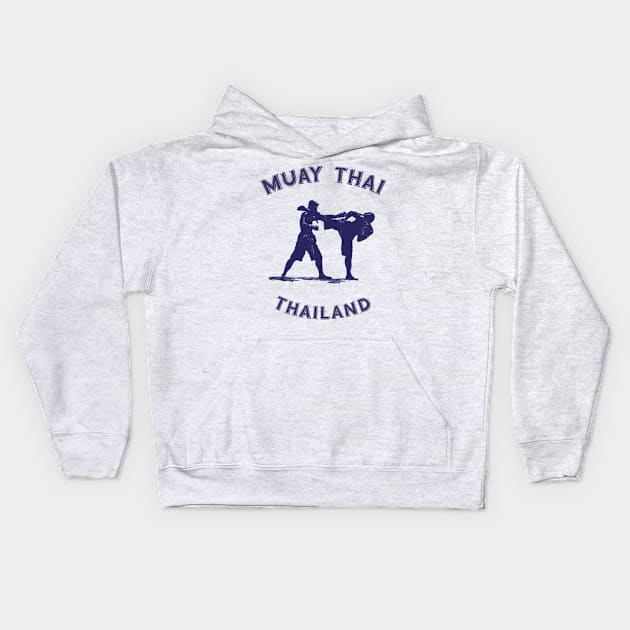 Muay Thai Kickboxing Boxing Thailand Kids Hoodie by VintCam